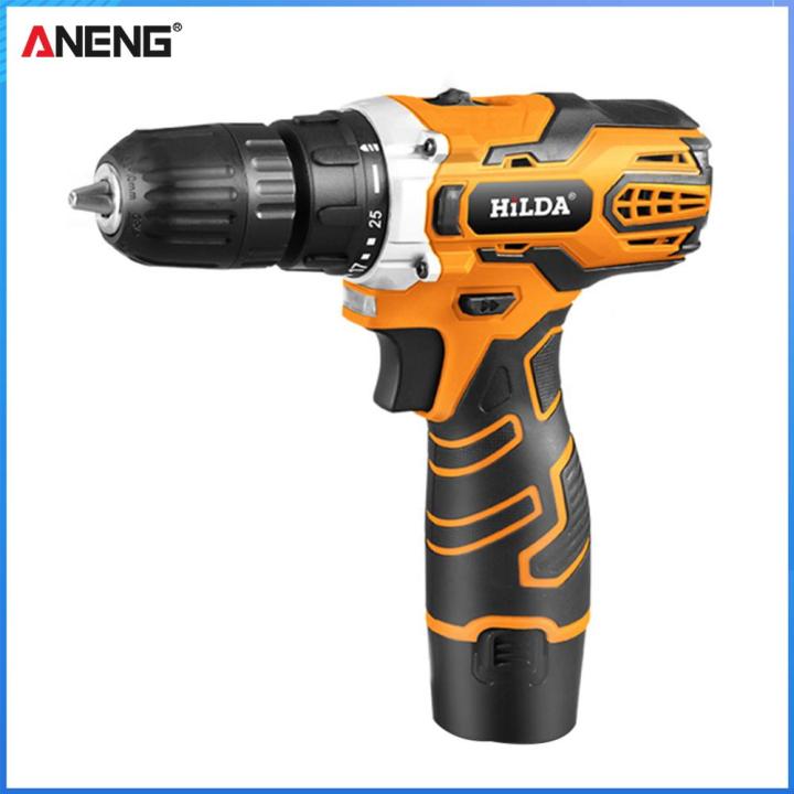 【aneng】12v 16 8v 21v Cordless Power Drill Lithium Battery Mini Drill Hammer Drill Two Speed 1400