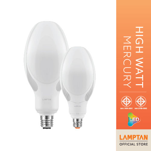 Lamptan หลอดไฟกำลังวัตต์สูงled High Watt Mercury แสงขาว แทนหลอดแสงจันทร์ Th 7512