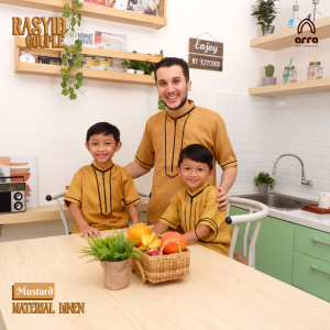 Baju Koko Ayah dan Anak Couple Lengan Pendek Baju Muslim Terbaru Kualitas Premium Rasyid Series
