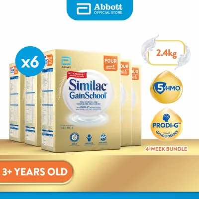 Similac GainSchool 400g Bundle of 6 for Kids Above 3 Years Old Powdered Milk Drink (2.4kg)