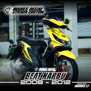(COD) Terbaru Decal Stiker Honda Beat Karbu Full Body Sticker Skotlet Variasi Beat 2008 2009 2010 2011 2012 Fullbody Desain Gradasi Warna Polos Grafis Racing Minimalis Kanji Hayabusa Katana Jepang Speedhunters Mugen Power MD.MDMS.17 Free Stiker Sponsor