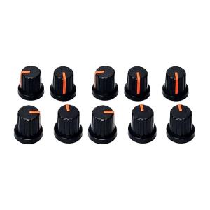 10Pcs Potentiometer Control Knob 6mm Knurled Shaft Hole Amplifier Knob Plastic Electric Guitar Knobs Easy to Install