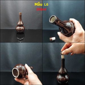 Nậm Rượu Hồ Lô Bát Tràng 350ML gốm men sứ cao cấp màu nâu đỏ - Nậm Đựng Rượu Đẹp cho giới sành tửu chất lượng đảm bảo – Bình Đựng Rượu Hồ Lô (L6)