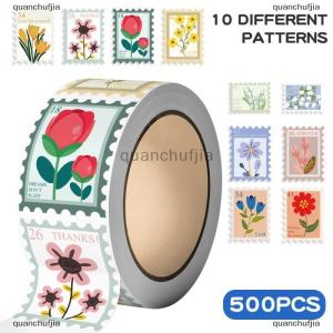 [COD] quanchufjia สติกเกอร์แฟชั่นม้วนแสตมป์ดอกไม้500ชิ้นศิลปะมินิมอลลิสต์การ์ตูนสมุดภาพกราฟฟิตีคาเฟ่ DIY ของขวัญโทรศัพท์รูปลอก