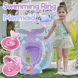 0-8 Year Kids Mermaid Swimming Ring Inflatable Swimming Seat Safety Inflatable Buoy Toys for Swim