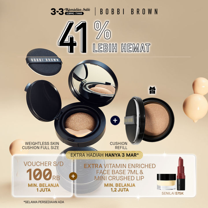 Hemat 41% - Bobbi Brown Weightless Skin Cushion Foundation SPF 40 PA
