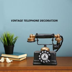 【Chinatera】 Retro Phone Model Desktop Ornament for Home Decor Vintage Antique Style Decorative Piece