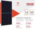 Tấm Pin mặt trời VSUN 550W LOẠI A 2 mặt kính HIỆU SUẤT CAO công nghệ NHẬT BẢN mới nhất của hãng VSUN. 