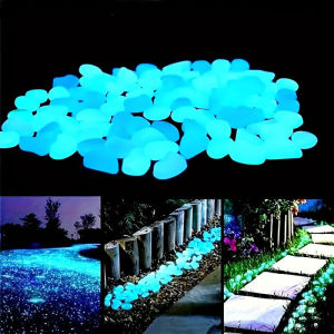 100/500pcs Luminous Luminous Pebbles Decor For Aquarium Fish Tank Garden Lawn Yard Decor