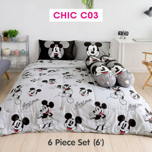 TULIP CHIC พิมพ์ลาย มิกกี้เมาส์ CHIC C03 ลิขสิทธิ์แท้ดิสนีย์ ชุดผ้าปู ผ้าห่มนวม สไตล์มินิมอล สัมผัสนุ่มไม่ระคายผิว