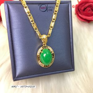 Dây Nữ Mạ Vàng V073 Cùng mặt V1235 Màu Đá Đỏ Xanh Thời Trang Đi Tiệc