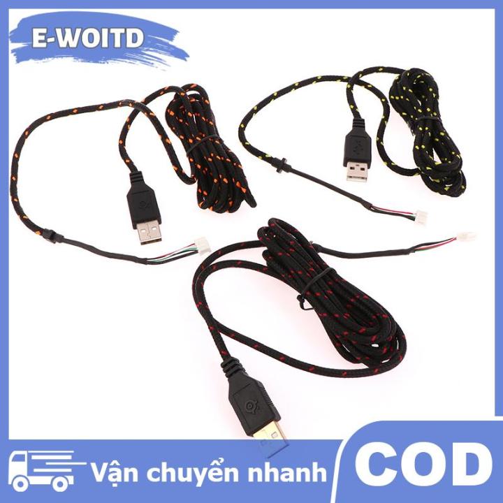 E-WOITD Nylon USB Chuột dây cáp thay thế dây cam, trắng cho Steelseries ...