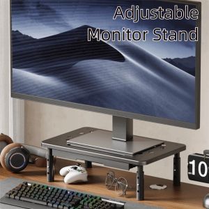 COOLCELLS Steel Construction Computer Monitor Riser Airflow Vents 3 Height Adjustable  Screen Elevator Multi-Purpose Elevated View Angle Adjustable Laptop Stand Home Workspace