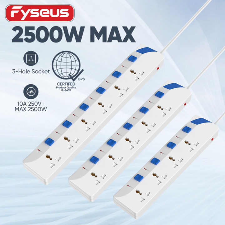 Fyseus by Mitsushi 2M 2500w Extension Cord Extension Outlet Socket Plug ...