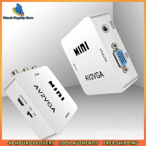 Vktech Portable Mini Video Convertor Plug and Play Multifunctional Video Converter Adapter with Cable Free Display for
