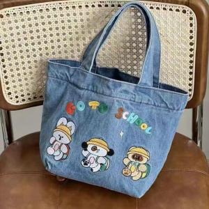 Túi Tote Vải Jean Thời Trang Hình Thú Dễ Thương | Túi Xách Denim Cute Phong Cách Hàn Quốc Đa Dụng