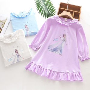 【Malaysia Ready Stock】New design Frozen Elsa princess Queen pajamas dress girls fashion