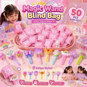 SKISOPGO 50PCS Mystery Blind Bags Mini Resin Magic Wand DIY Craft Charm Kids Student Reward Gifts Party Favors