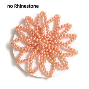 NBANLIKE Elegant Pearl Crochet Bun Net Korean Style Elastic Fake Pearl Hair Nets Dancing Headwear Rhinestone Decoration Ballet Dancing Snood Hair Accessories