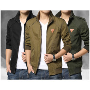 VUUG Áo Gió Áo Khoác Nam Dáng Ôm Áo Khoác Bomber Áo Khoác Bảo Hộ Lao Động Ngoài Trời Có Khóa Kéo Áo Khoác Quân Đội Cho Nam