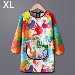 K7SEQ Polyester Kids Painting Apron Cosplay Costume Waterproof Cooking Apron Gifts Long Sleeved Baking Bibs