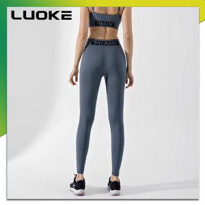 Luoke Elastic Body-building Comfortable Legs High Waist Abdomen Yoga Fitness Running Cycling Dancing Body-building Leisure Sports WomensPants
