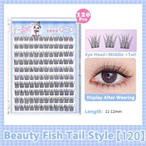 【MY Girl】BQI 100 Cluster Eyelashes Super Sticky False Eyelashes Glue-free False Eyelashes Free Tweezer Trilogy Single Cluster Natural Simulation Grafting Eyelash Long-lasting Curling False Eyelashes Lower Eyelash