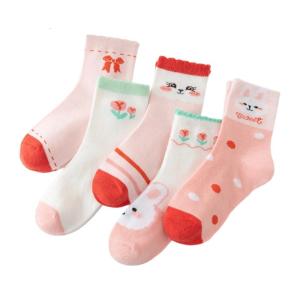 5 cặp xuân thu vớ bé Vớ qua mắt cá chân cotton thoáng khí vớ họa tiết hoạt hình Vớ cho trẻ mới biết đi trẻ sơ sinh trẻ em