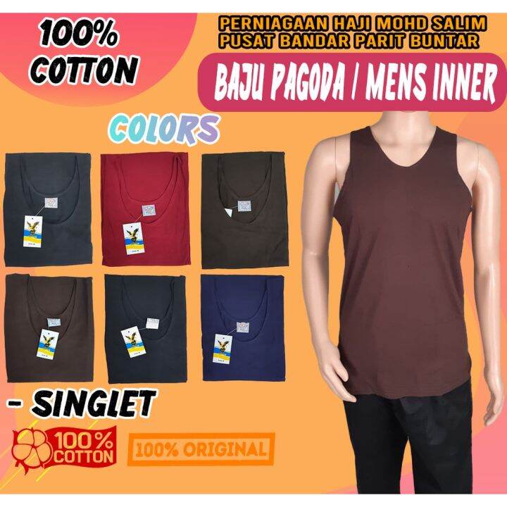 Singlet Pagoda Berwarna 100% Cotton Original Eagle King Warna ...