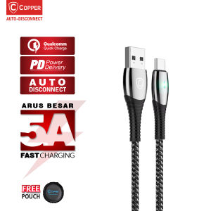 Kabel Data Auto Disconnect Kabel Chrome Series - Type C ( Brand: COPPERINDO )