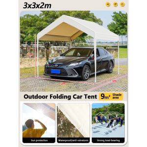Foldable Retractable Car Tent Waterproof Sunshade Adjustable Stable Waterproof