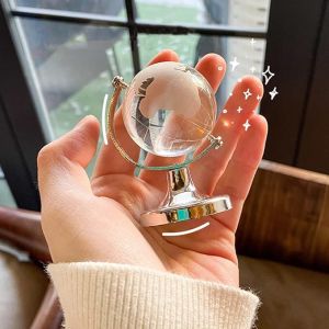 1Pcs Mini World Globe Crystal Glass Clear Paperweight Desk Office Home Decor Wedding Favor Crafts Ornaments Gifts