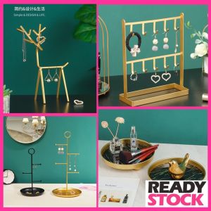🇲🇾Ready Stock🇲🇾 Jewelry Accessories Display Stand Gold Deer tree Rack Organizer 首饰品展示架子