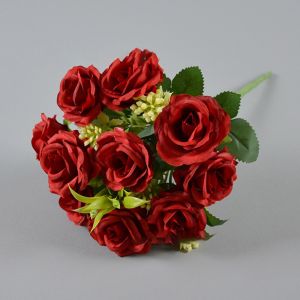 PICKIT Silk Artificial Rose Bouquet 6 Colors 31cm Western-Style Floral Decor Realistic 10 Heads Artificial Flowers Wedding Decoration Flowers