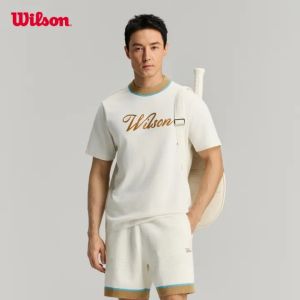 WILSON Men Knit Collar Tennis Tee Shirt