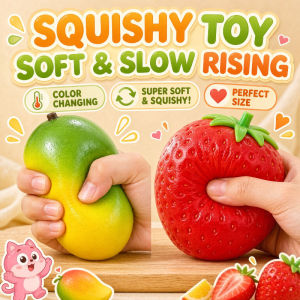Simulation Strawberry Squishy Toy Color Changing Mango Fidget Squeeze Toy Slow Rising Squishy Toys