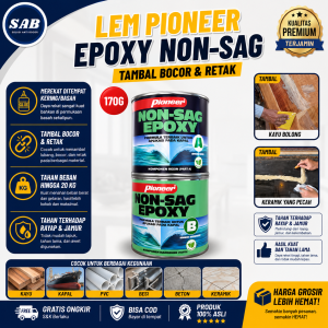 Lem Epoxy Pioneer Non Sag Marine Epoxy 170gr Dempul Kapal Anti Bocor