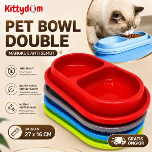 KITTYDOM Mangkok Kucing Double Anti Semut No Tumpah Pet Bowl Tempat Makan Minum Kucing Anjing Kelinci Monyet Sugar Glider Hamster Feeder Wadah Makanan Hewan