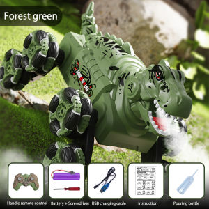 Xe điều khiển từ xa khủng long Đồ chơi Xe Quái vật Xe hơi điều khiển từ xa biến áp cho trẻ em lứa tuổi 8-12 với ánh sáng mát mẻ tiếng gầm phun xoay 360 ° quà tặng bé trai bé gái