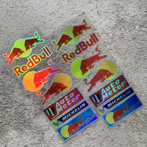 Red-bull Refelctive Sticker Laser Helmet Autometer Decals Motorcycle Red Bull Badge for SHOEI Arai Helmet DUCATI HONDA Aprilia