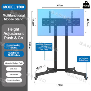 TV stand 32-75Inch Mobile TV Bracket Adjustable TV Rack Floor Base With Wheel And Tray