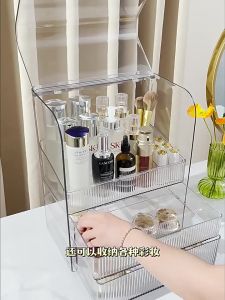 Makeup Storage Box Transparent Acrylic Holder In Makeup Pouch Shelf Skincare Organizer Cosmetic Organiser