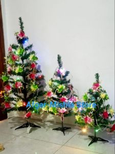 60 CM 40 CM POHON NATAL + AKSESORIS BUNGA / CHRISTMAS TREE WITH ACCESSORIES