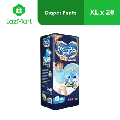 MamyPoko Day and Night Baby Diaper Pants XL (28 pcs) - for 12-17 kg