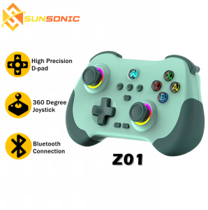 Z01 Wireless Gaming Cool RGB Lightning Effect 6-Axis Gyroscope Controller with Turbo & Motor Vibration Function