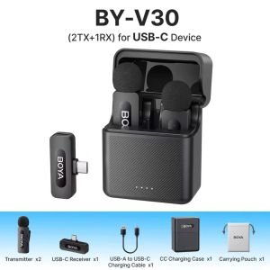 BOYA ชุดไมโครโฟนไร้สาย รุ่น BY-V3 2.4 GHz Dual-Channel Wireless Microphone