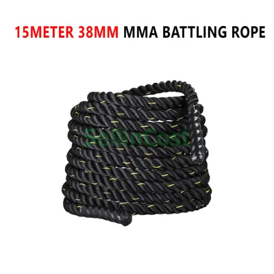 SellinCost 38MM 9m 12m 15m MMA Battling Rope Poly Dacron Training Power Muscle Battle Rope Martial Art Strength Workout Tali Exercise Rope for Workout Exercise MMA Tali Exercise 格斗战绳