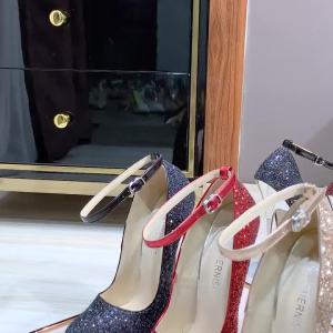 2023 Women's High Heels: 16CM Pointed Toe Bling Bridal Wedding Shoes