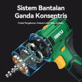 ISKU Lithium Mesin Bor Mulitifungsi 21V 2000mAh Battery Cordless Drill Set Torsi Maksimum 40N.M. 