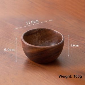 PLNBFG Durable Wooden Bowls Safe Eco-Friendly Handmade Crafts Bowls Durable Wood Fruit Plate Household Use
